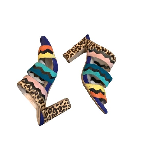 COLE HAAN Emilia Calf Hair Multicolored Colorful Heeled Sandal-Size 6 - Picture 7 of 10